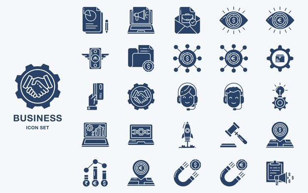 Iconos de vector de negocios y finanzas