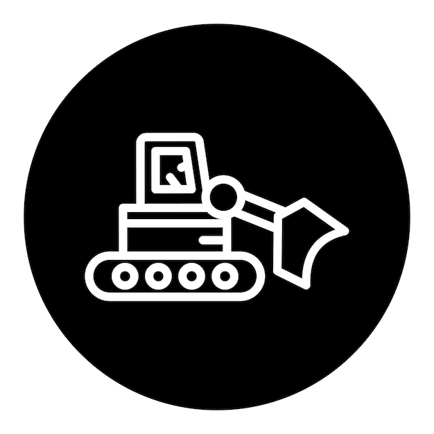 Iconos del vector de la retroexcavadora