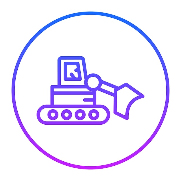 Iconos del vector de la retroexcavadora
