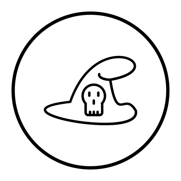 Iconos del vector de sombrero de bruja