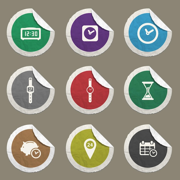 Iconos de vector de tiempo para sitios web e interfaz de usuario
