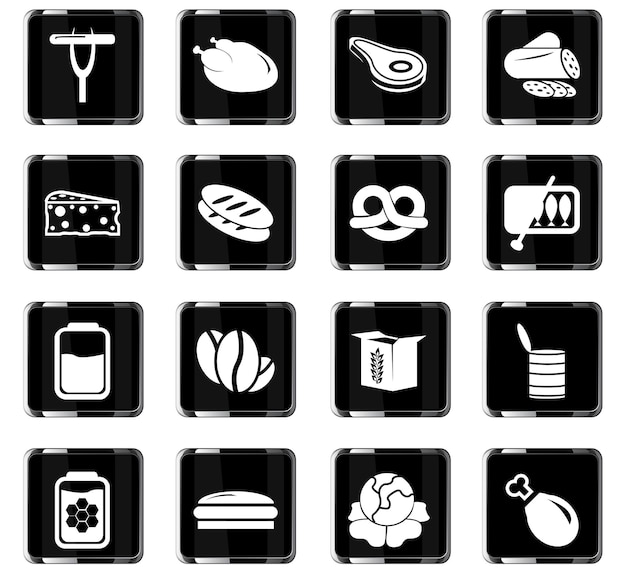 Iconos de vector de tienda de comestibles para el diseño de la interfaz de usuario