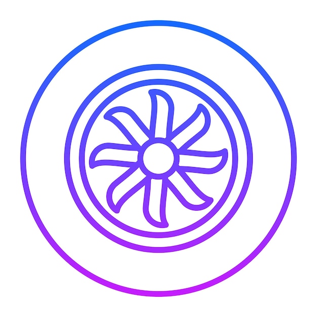 Iconos del vector de la turbina del plano