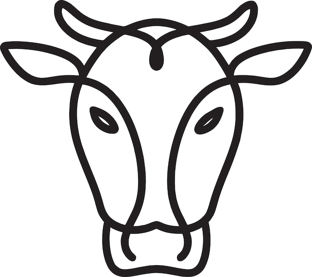 Iconos del vector de la vaca de la granja