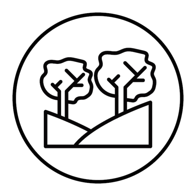 Iconos de vectores de bosque