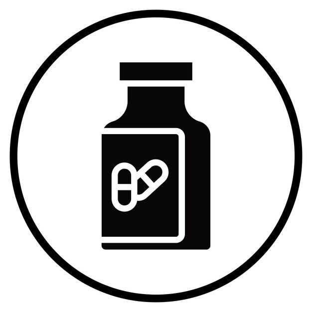 Iconos de vectores de botellas de pastillas