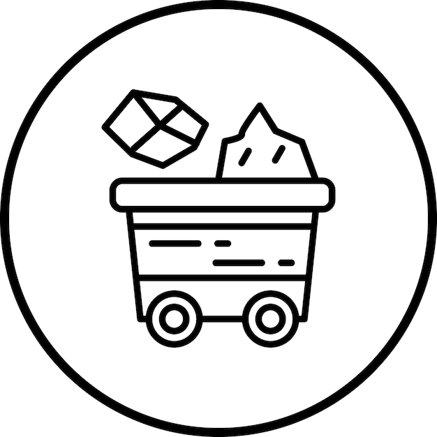 Iconos de vectores de carrito de minería