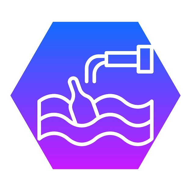 Iconos de vectores de contaminación del agua