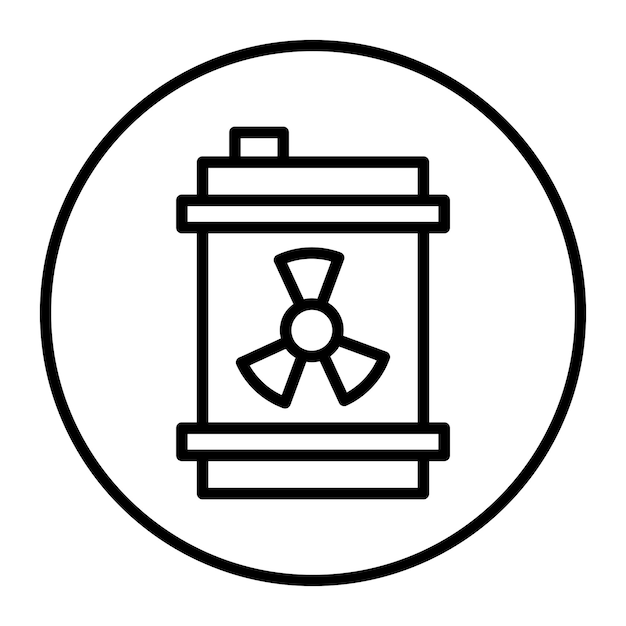 Iconos de vectores de desechos nucleares