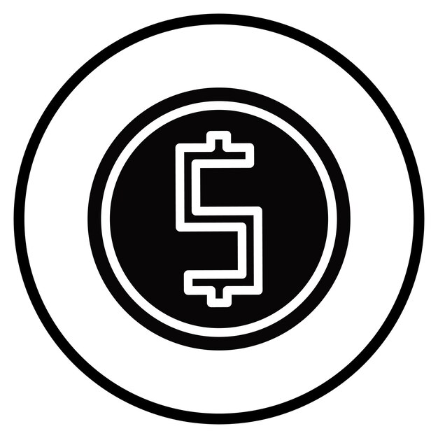 Iconos de vectores en dólares