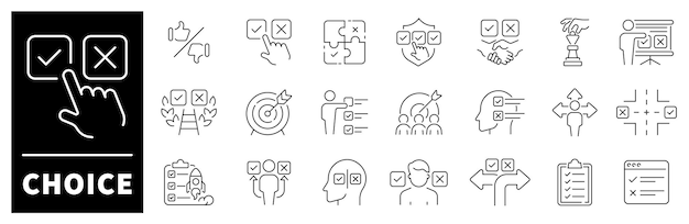 Iconos de vectores de elección