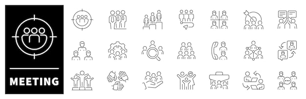Iconos de vectores de encuentro