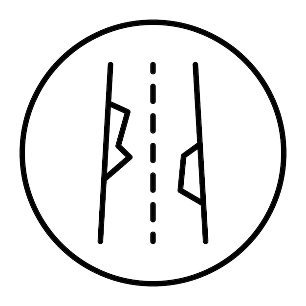 Iconos de vectores de grietas de carreteras