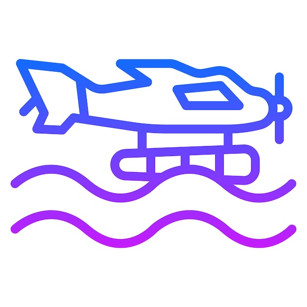 Iconos de vectores de hidroaviones