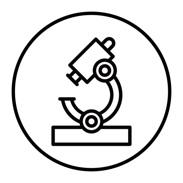 Iconos de vectores de microscopio