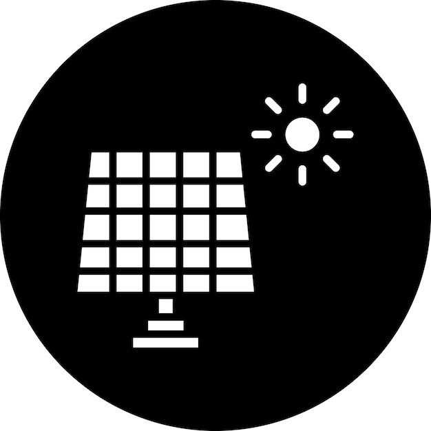 Iconos de vectores de paneles solares