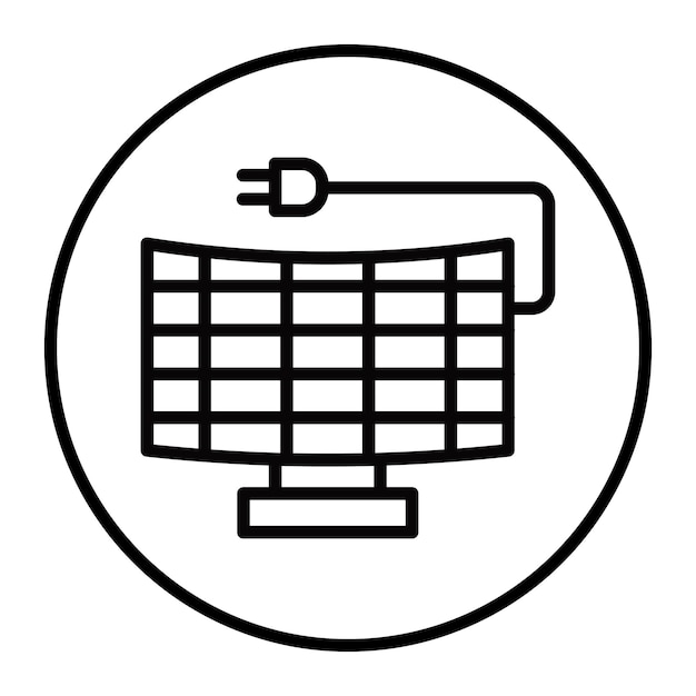 Iconos de vectores de paneles solares