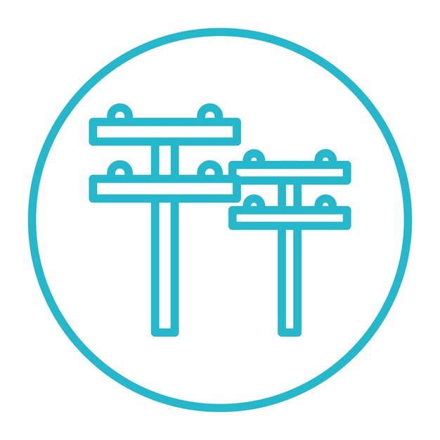 Iconos de vectores de polos eléctricos
