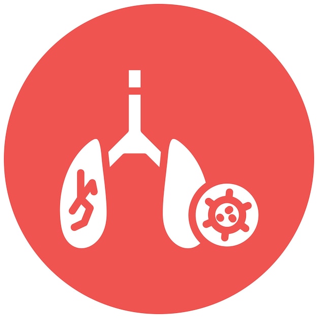 Iconos de vectores de pulmones infectados Ilustración del conjunto de iconos de enfermedades infecciosas