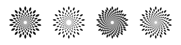 Iconos de vectores de ráfaga Colección de ráfagas abstractas Conjunto de formas radiales Símbolos de explosión