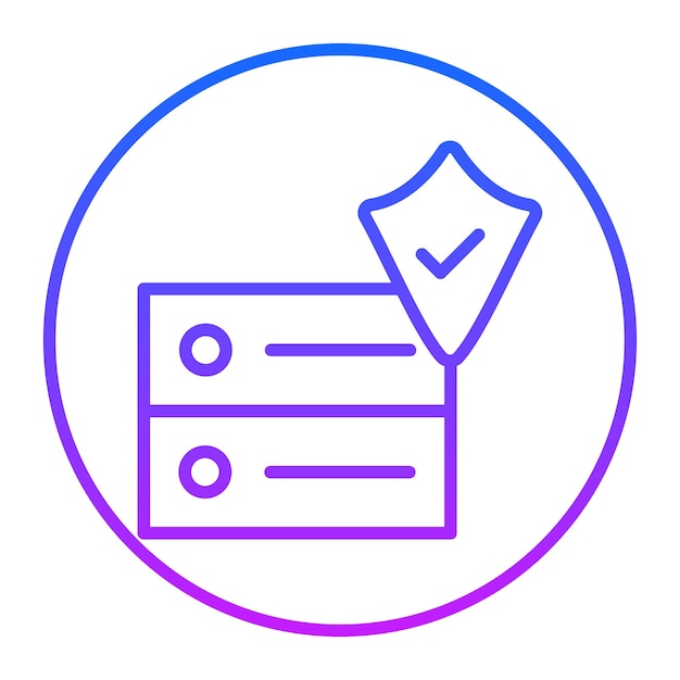 Iconos de vectores de seguridad del servidor