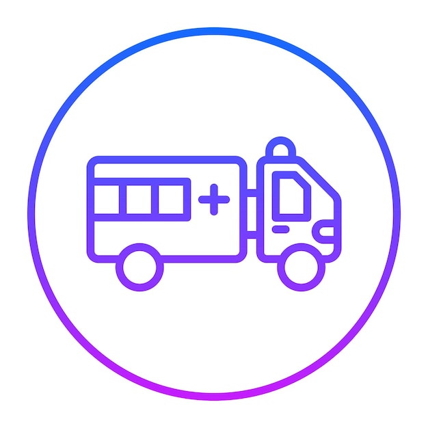 Iconos vectoriales de las ambulancias