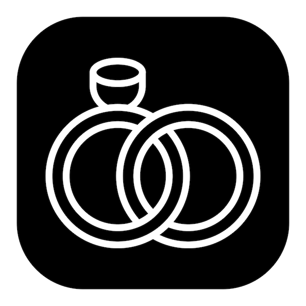 Íconos vectoriales de anillos de boda