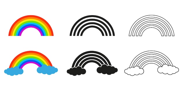 Iconos vectoriales de arco iris. Colección arco iris clásico. ilustración vectorial eps10