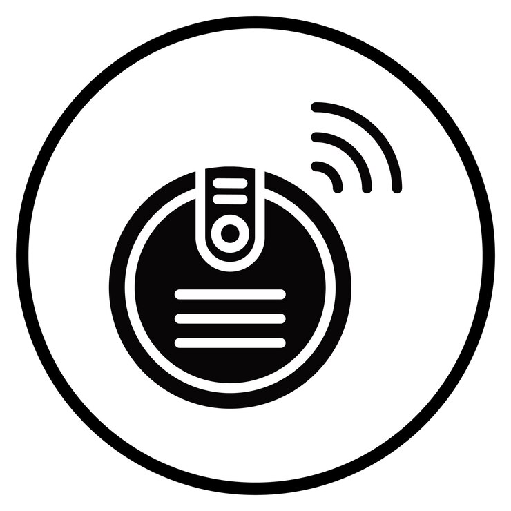 Vector iconos vectoriales de la aspiradora inteligente
