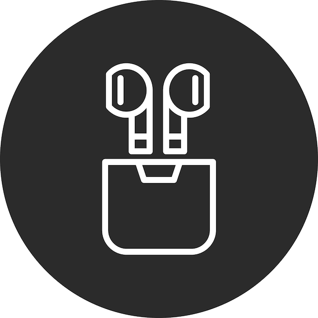 Iconos vectoriales de auriculares inalámbricos Ilustración del conjunto de iconos de tecnología