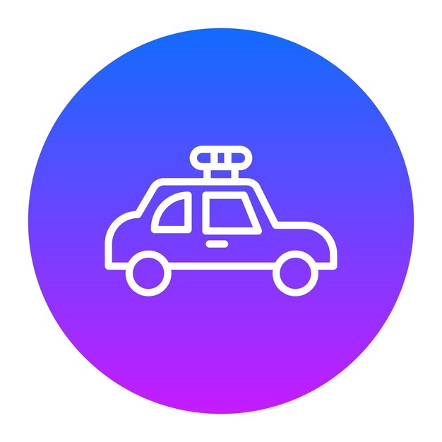 Iconos vectoriales de automóviles de la policía