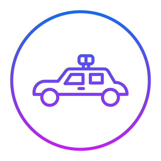 Iconos vectoriales de automóviles de la policía