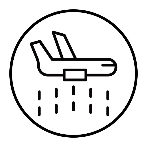 Iconos vectoriales de aviones de bomberos