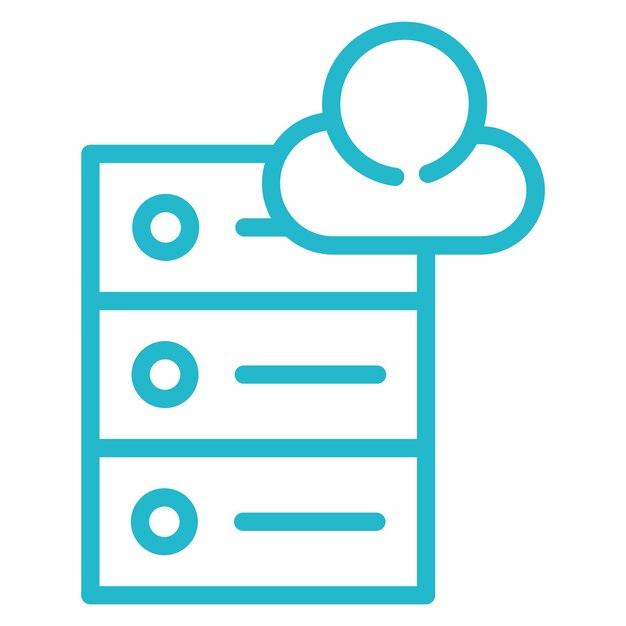 Iconos vectoriales de la base de datos en la nube