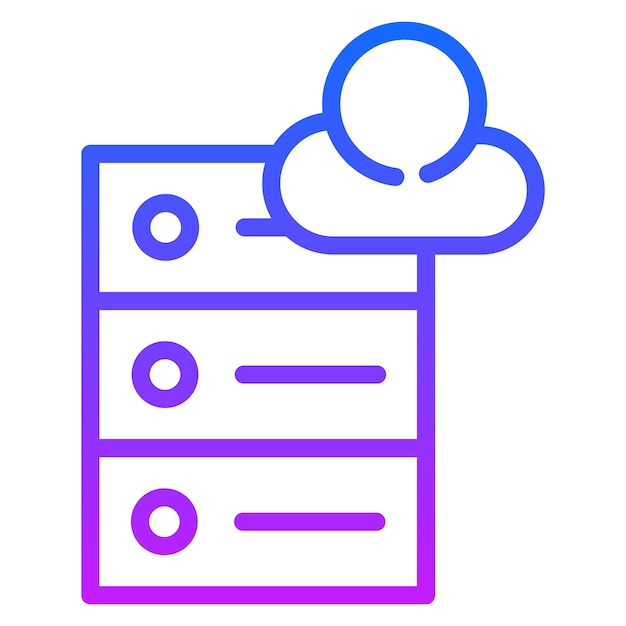 Iconos vectoriales de la base de datos en la nube