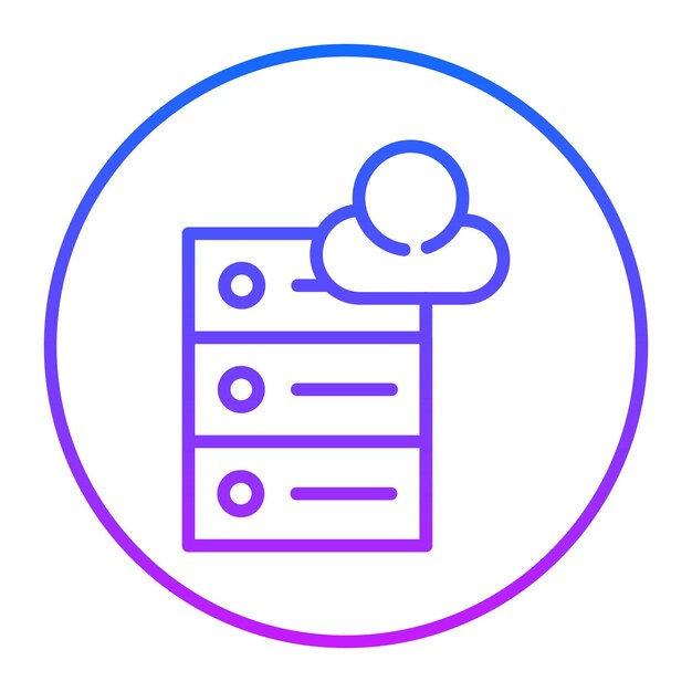 Iconos vectoriales de la base de datos en la nube