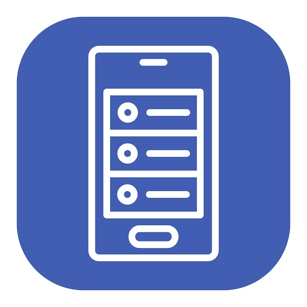 Iconos vectoriales de la base de datos de teléfonos inteligentes