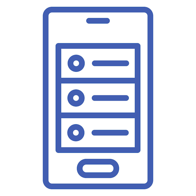 Iconos vectoriales de la base de datos de teléfonos inteligentes