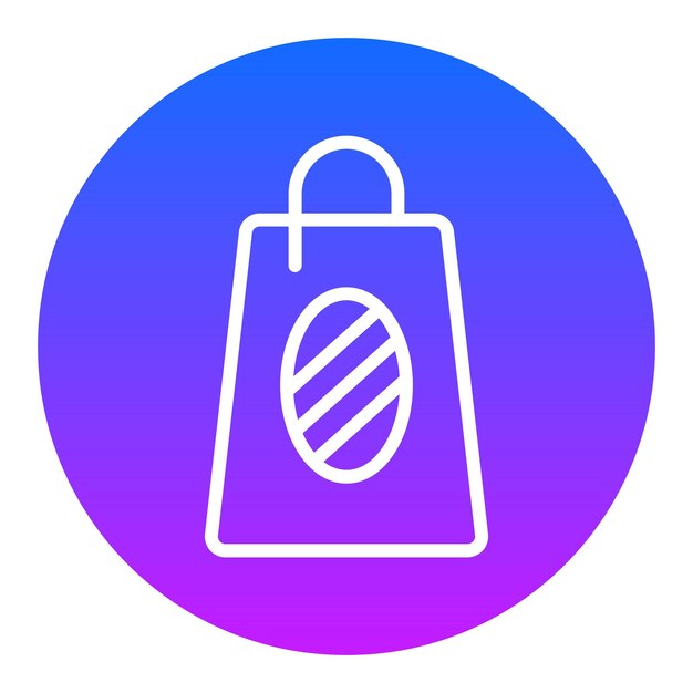 Iconos vectoriales de la bolsa de compras de Pascua