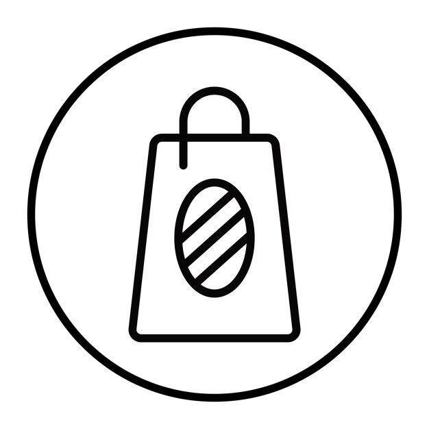 Iconos vectoriales de la bolsa de compras de Pascua