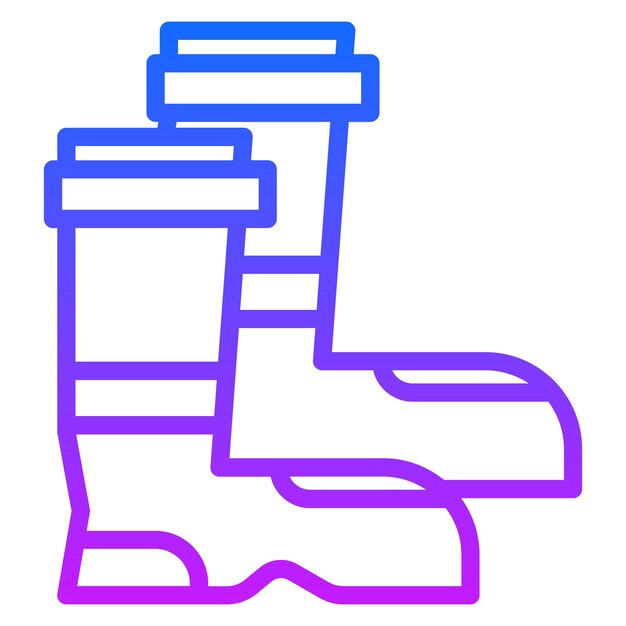 Iconos vectoriales de las botas agrícolas