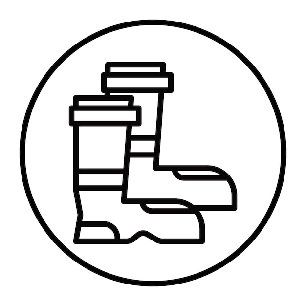 Iconos vectoriales de las botas agrícolas