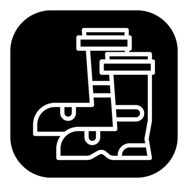 Iconos vectoriales de las botas de bomberos