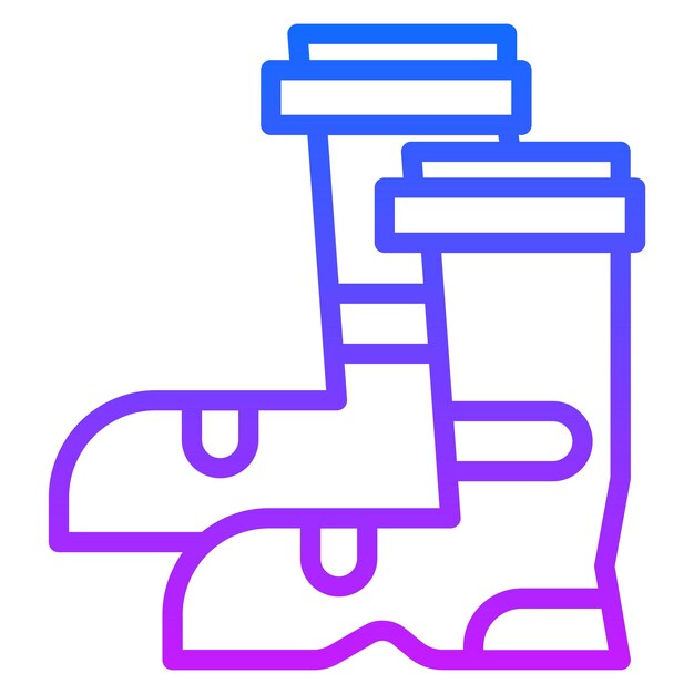 Iconos vectoriales de las botas de bomberos