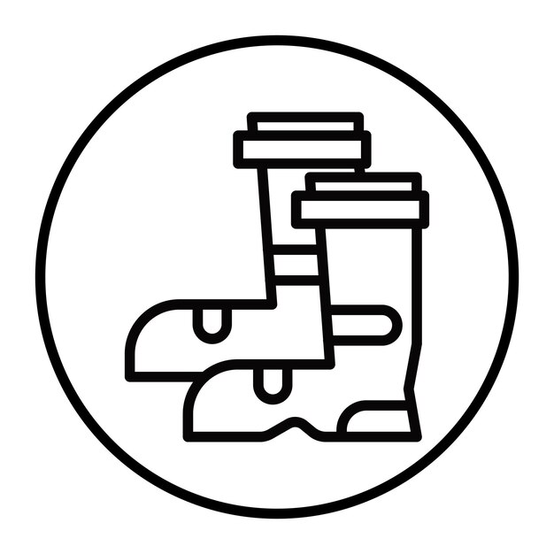 Iconos vectoriales de las botas de bomberos