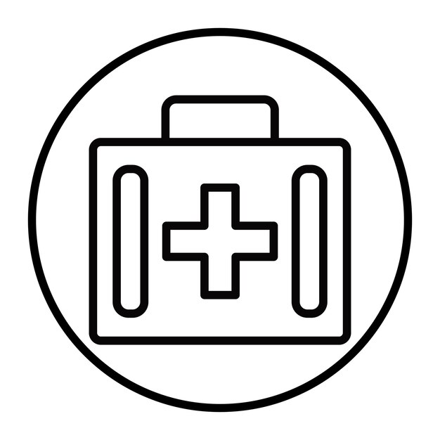 Iconos vectoriales del botiquín de primeros auxilios