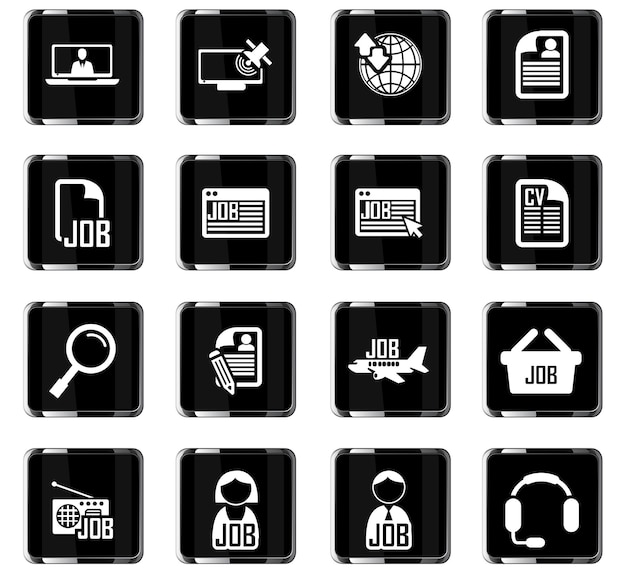Iconos vectoriales de búsqueda de empleo para el diseño de la interfaz de usuario