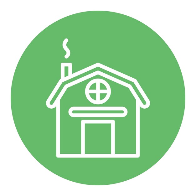 Iconos vectoriales de las cabañas de invierno