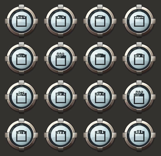 Iconos vectoriales de calendario para el diseño de la interfaz de usuario