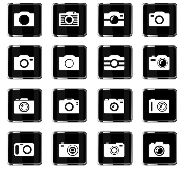 Iconos vectoriales de cámara para el diseño de la interfaz de usuario